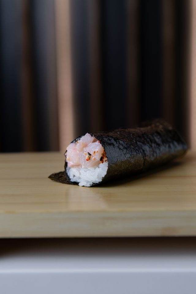 Spicy Scallop Hand Roll.