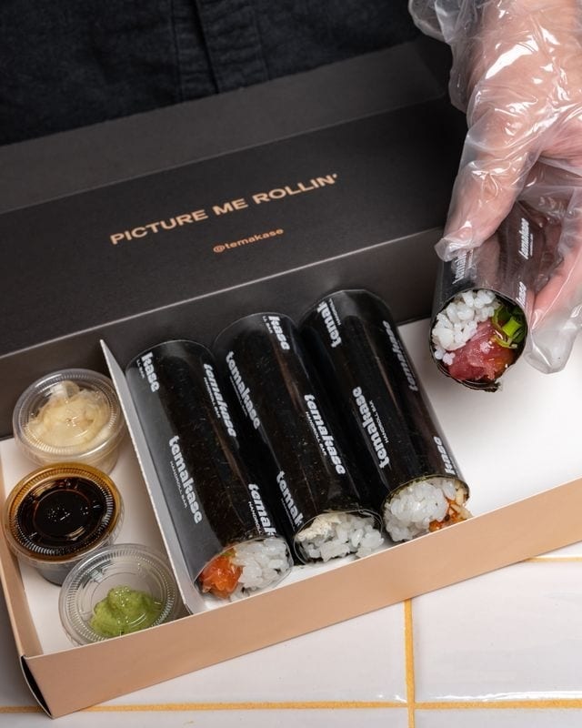 Baked Crab Hand Roll.