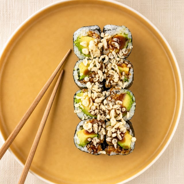 Avocado Crunch Roll (V).