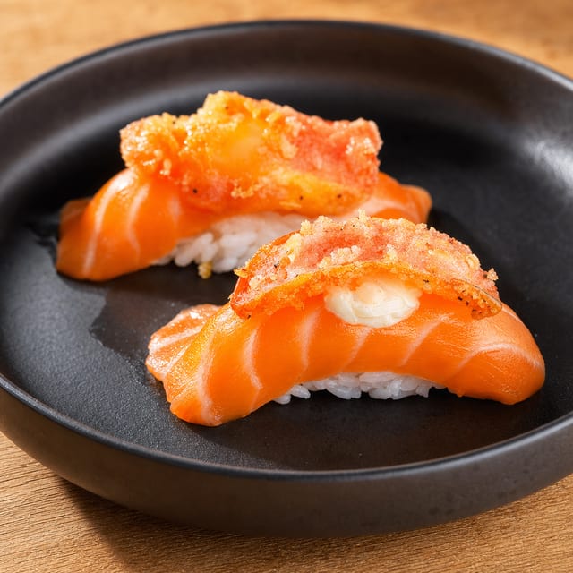 Salmon Tomato Nigiri (2 pcs).