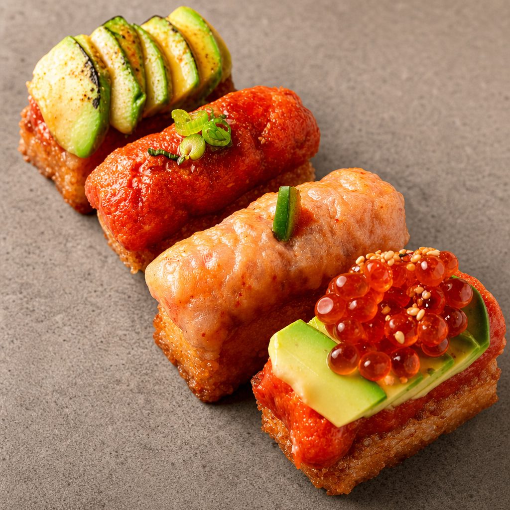 Spicy Salmon Crispy Rice (4 pcs).
