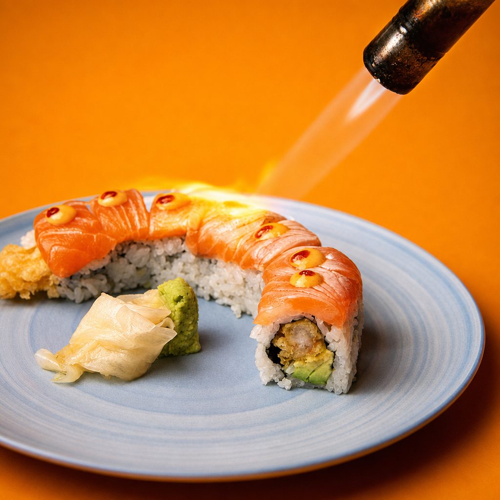 Seared Salmon Tempura Tempura.