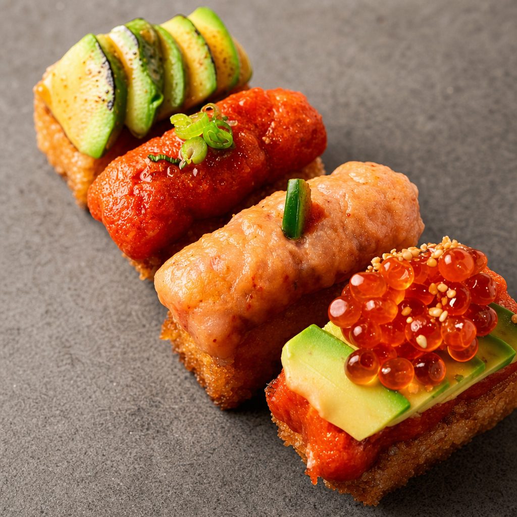 Miso Avocado Crispy Rice.
